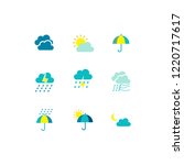 modern weather flat icons set.... | Shutterstock .eps vector #1220717617