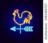 Rooster Weathervane Neon Sign....