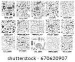 mega set of icon doodles of... | Shutterstock .eps vector #670620907