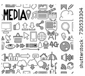 media doodle  seamless... | Shutterstock .eps vector #730533304