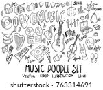 set of music illustration hand... | Shutterstock .eps vector #763314691