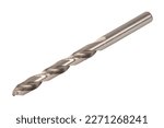 Drill bit. Stainless steel drill bit on a white background (with clipping path).