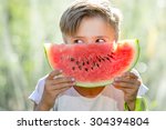 Funny Kid Eating Watermelon...