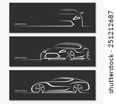set of modern car silhouettes.... | Shutterstock .eps vector #251212687