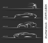 set of modern car silhouettes.... | Shutterstock .eps vector #254911804