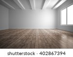 Empty White Room With Wooden...