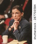 Small photo of WASHINGTON, DC, USA - Ruth Bader Ginsburg, during confirmation hearings, U. S. Supreme Court. 7/21/1993