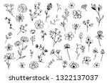 various flowers doodle... | Shutterstock .eps vector #1322137037