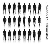 silhouettes of casual people in ... | Shutterstock .eps vector #217703947