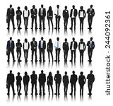silhouettes of business people... | Shutterstock .eps vector #244092361