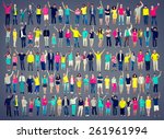 multiethnic casual people... | Shutterstock . vector #261961994