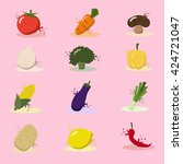 vegetables eating food healthy... | Shutterstock .eps vector #424721047