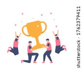the concept of achievement ... | Shutterstock .eps vector #1762379411