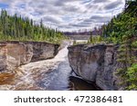 View to Sambaa Deh Falls on Trout River. Northwest Territories, Canada