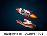 Bitcoin cryptocurrency rocket...