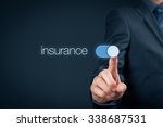 Small photo of Insurance concept. Businessman (or insurance agent) switch over insurance.