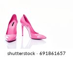 Beautiful Elegance and Luxury Pink High Heel Isolated on White Background. - Image  