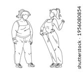 loose weight woman before and... | Shutterstock .eps vector #1956080854