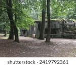 Infantry blockhouse, fortress MO-S 11 U Posedu from concrete built in World War II in Czech Republic near Silherovice