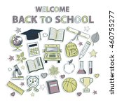 back to school set scrapbook... | Shutterstock .eps vector #460755277