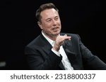 Small photo of PARIS, FRANCE - June 16, 2023: Elon Musk, founder, CEO, and chief engineer of SpaceX, CEO of Tesla, CTO and chairman of Twitter, Co-founder of Neuralink and OpenAI, at VIVA Technology (Vivatech)
