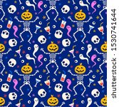 halloween seamless pattern with ... | Shutterstock .eps vector #1530741644