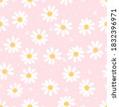 seamless pattern with daisy... | Shutterstock .eps vector #1832396971
