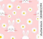 Seamless Pattern With Daisy...
