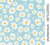 daisy flower seamless pattern... | Shutterstock .eps vector #1871125051