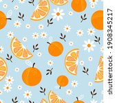 seamless pattern with orange... | Shutterstock .eps vector #1908345217