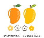 mango with leaf and flower icon ... | Shutterstock .eps vector #1915814611