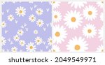 set of daisy flower seamless... | Shutterstock .eps vector #2049549971