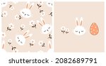 seamless pattern with rabbit... | Shutterstock .eps vector #2082689791