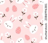 seamless pattern with rabbit... | Shutterstock .eps vector #2086996381