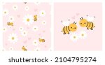 seamless pattern with daisy... | Shutterstock .eps vector #2104795274