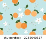 seamless pattern with orange...