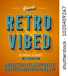 'retro vibed' vintage 3d sans... | Shutterstock .eps vector #1020409267