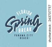 spring break   panama beach... | Shutterstock .eps vector #263737757