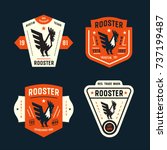 set of vintage badges with... | Shutterstock .eps vector #737199487