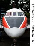 Small photo of DONCASTER, UK - 28TH JULY 2019: Close up shot of the Handley Page Jetstream passenger plane on display at Doncaster Aviation Museum