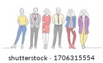 diverse group of standing... | Shutterstock .eps vector #1706315554