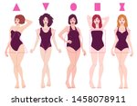 female body shape types   pear  ... | Shutterstock .eps vector #1458078911