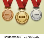 Set Of Gold  Silver And Bronze...