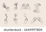 a set of women's hand logos in... | Shutterstock .eps vector #1644997804