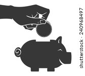 Hand Saving Money In Piggy Bank ...