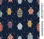 beetle seamless pattern. vector ... | Shutterstock .eps vector #1817697527