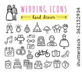 hand drawn wedding icons ... | Shutterstock .eps vector #362152934