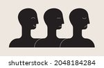 from happy to sad  human head... | Shutterstock .eps vector #2048184284