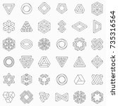 set of geometric elements ... | Shutterstock .eps vector #735316564