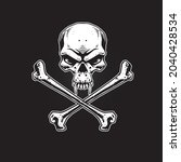 illustration of skull with a... | Shutterstock .eps vector #2040428534